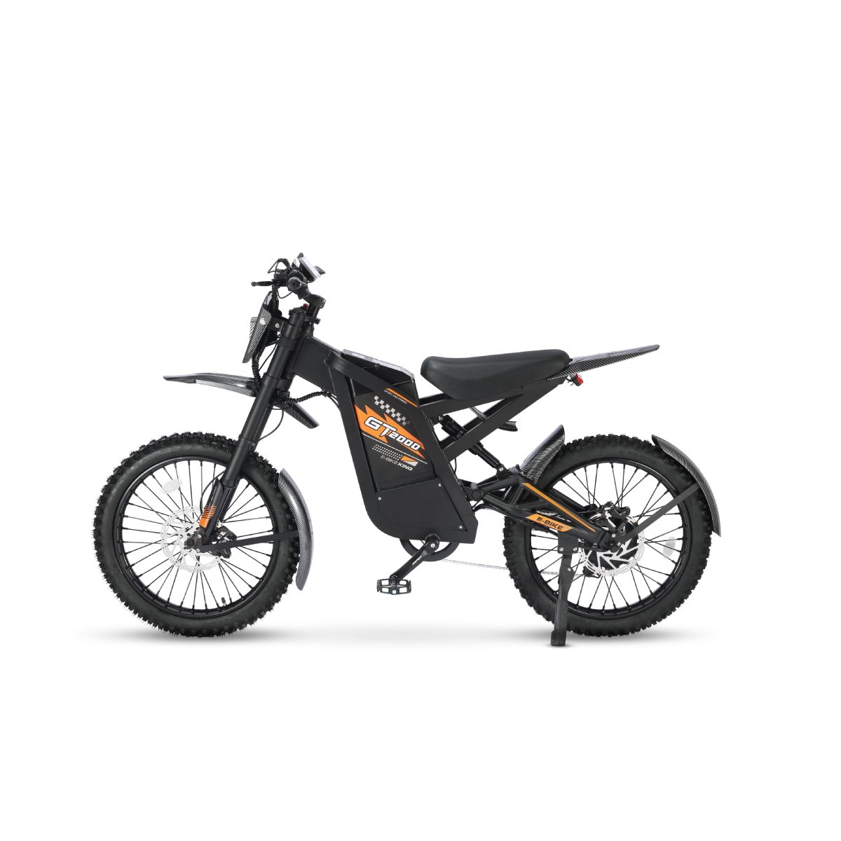 Bicicleta elétrica off-road OUXI.BR GT2000 preta com pneus largos e design robusto.