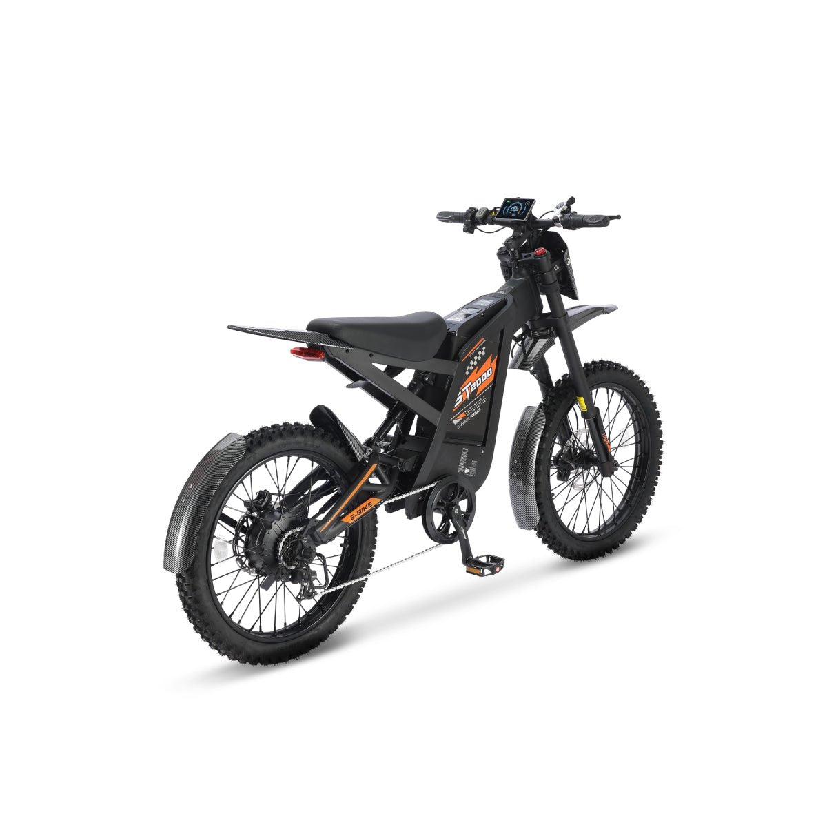 Bicicleta elétrica OUXI GT2000 preta com pneus fat tire para off-road