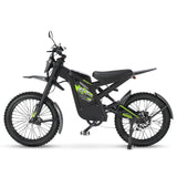 Vista lateral da bicicleta elétrica OUXI GT2000 com quadro preto e bateria