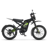 Bicicleta elétrica OUXI GT2000 preta com detalhes laranja e pneus largos